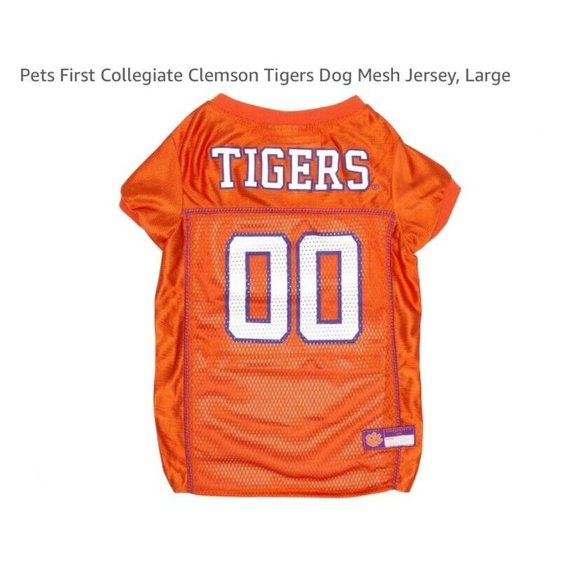 Orange Dog Football Jersey Clemson Tigers #00 Size Large Pets Sports Mesh Shirt - Picture 2 of 7